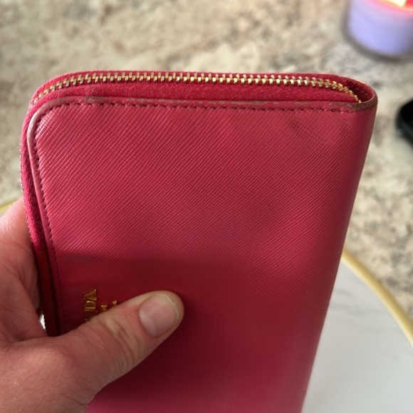 PRADA PINK Zippy Wallet with Card - Picture 12 of 13